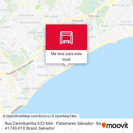 Rua Carimbamba 632-666 - Patamares Salvador - Ba 41740-010 Brasil mapa