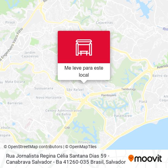 Rua Jornalista Regina Célia Santana Dias 59 - Canabrava Salvador - Ba 41260-035 Brasil mapa