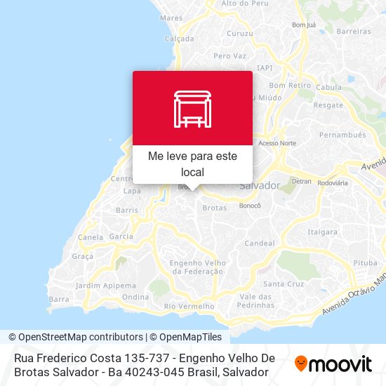Rua Frederico Costa 135-737 - Engenho Velho De Brotas Salvador - Ba 40243-045 Brasil mapa
