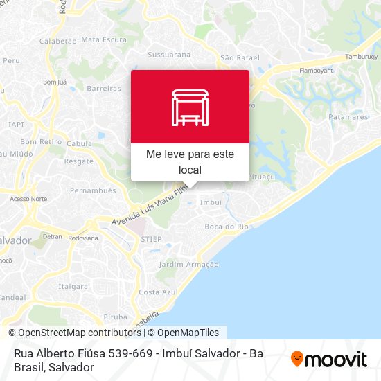 Rua Alberto Fiúsa 539-669 - Imbuí Salvador - Ba Brasil mapa