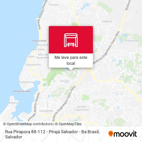 Rua Pirapora 88-112 - Pirajá Salvador - Ba Brasil mapa