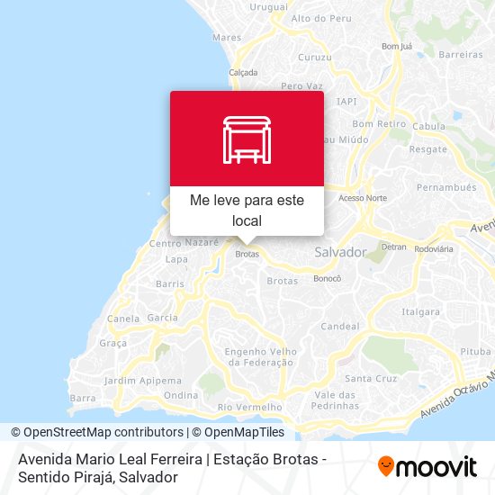 Avenida Mario Leal Ferreira | Estação Brotas - Sentido Pirajá mapa