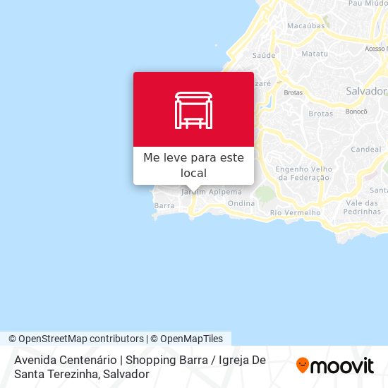 Avenida Centenário | Shopping Barra / Igreja De Santa Terezinha mapa