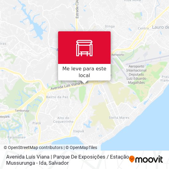 Avenida Luís Viana | Parque De Exposições / Estação Mussurunga - Ida mapa