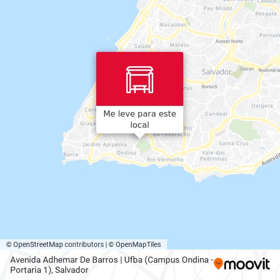 Avenida Adhemar De Barros | Ufba (Campus Ondina - Portaria 1) mapa