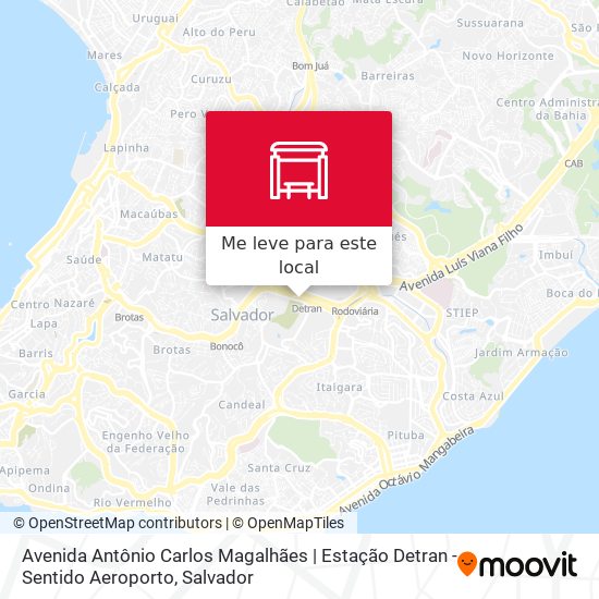 Avenida Antônio Carlos Magalhães | Estação Detran - Sentido Aeroporto mapa