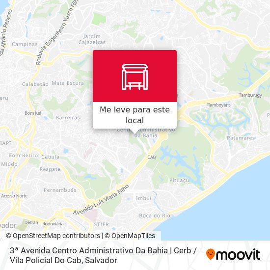 3ª Avenida Centro Administrativo Da Bahia | Cerb / Vila Policial Do Cab mapa