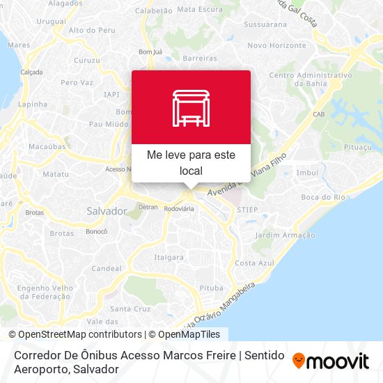 Corredor De Ônibus Acesso Marcos Freire | Sentido Aeroporto mapa