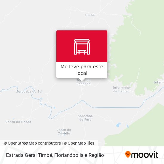 Estrada Geral Timbé mapa