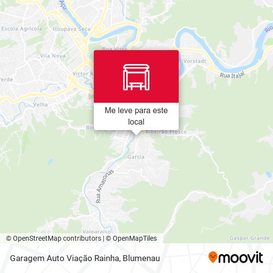 Garagem Auto Viação Rainha mapa