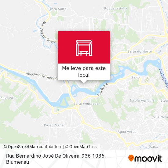 Rua Bernardino José De Oliveira, 936-1036 mapa