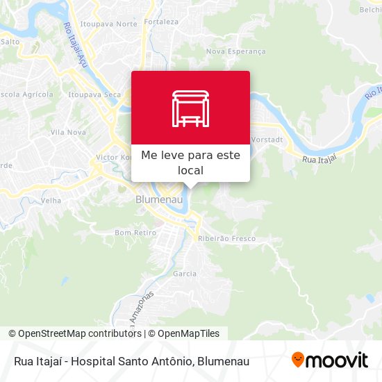 Rua Itajaí - Hospital Santo Antônio mapa