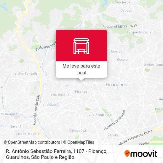 R. Antônio Sebastião Ferreira, 1107 - Picanço, Guarulhos mapa