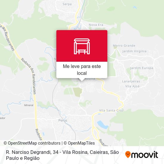 R. Narciso Degrandi, 34 - Vila Rosina, Caieiras mapa