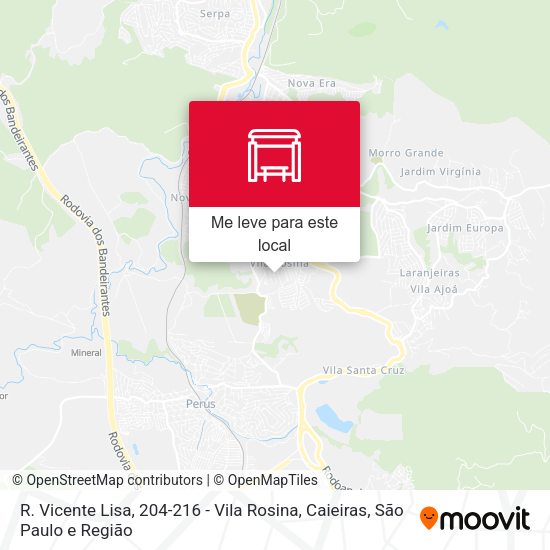 R. Vicente Lisa, 204-216 - Vila Rosina, Caieiras mapa