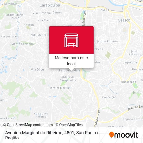 Avenida Marginal do Ribeirão, 4801 mapa