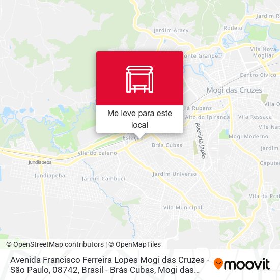 Avenida Francisco Ferreira Lopes Mogi das Cruzes - São Paulo, 08742, Brasil - Brás Cubas, Mogi das Cruzes mapa