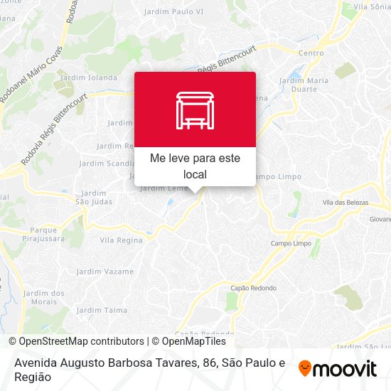 Avenida Augusto Barbosa Tavares, 86 mapa