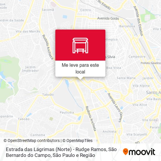 Estrada das Lágrimas (Norte) - Rudge Ramos, São Bernardo do Campo mapa