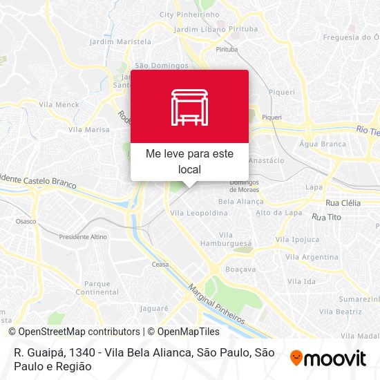R. Guaipá, 1340 - Vila Bela Alianca, São Paulo mapa