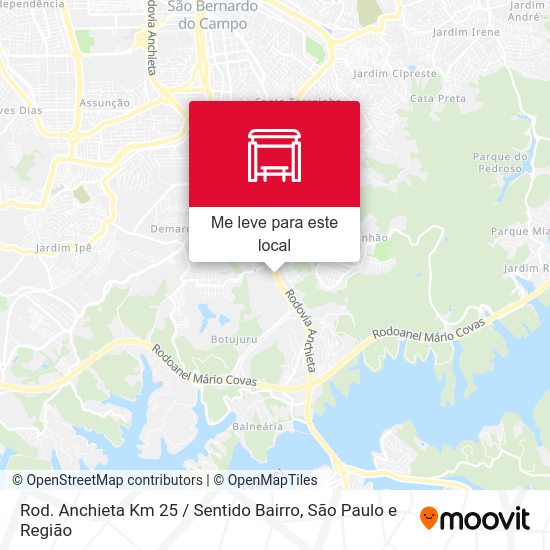 Rod. Anchieta Km 25 / Sentido Bairro mapa