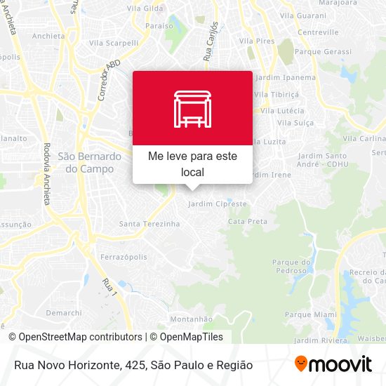 Rua Novo Horizonte, 425 mapa