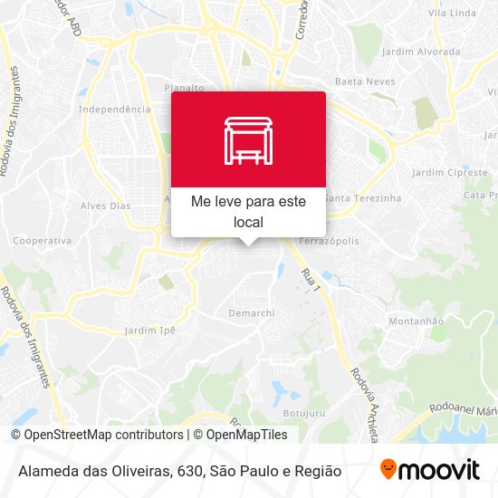 Alameda das Oliveiras, 630 mapa