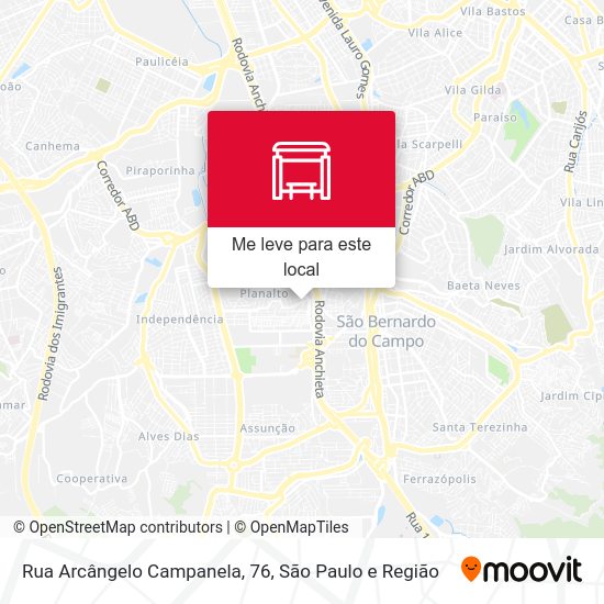 Rua Arcângelo Campanela, 76 mapa
