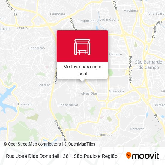 Rua José Dias Donadelli, 381 mapa