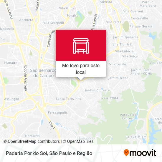 Padaria Por do Sol mapa