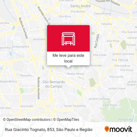 Rua Giacinto Tognato, 853 mapa