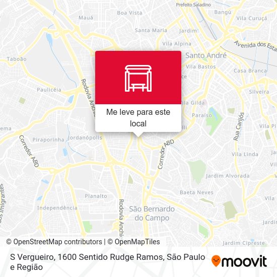 S Vergueiro, 1600 Sentido Rudge Ramos mapa