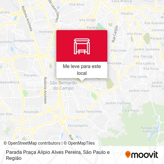 Parada Praça Alípio Alves Pereira mapa