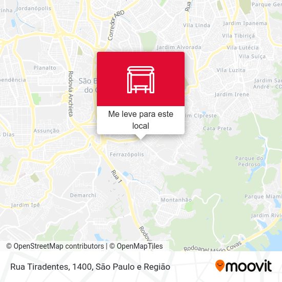 Rua Tiradentes, 1400 mapa