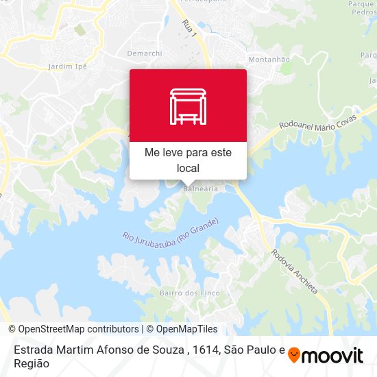 Estrada Martim Afonso de Souza , 1614 mapa