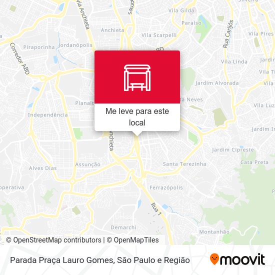 Parada  Praça Lauro Gomes mapa