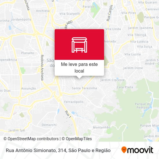 Rua Antônio Simionato, 314 mapa