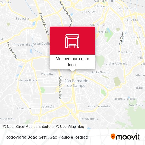 Rodoviária João Setti mapa