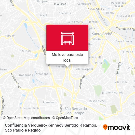 Confluência Vergueiro / Kennedy Sentido R Ramos mapa