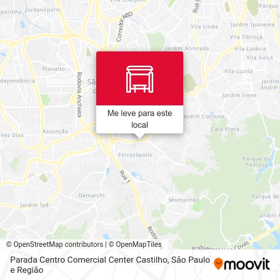 Parada Centro Comercial Center Castilho mapa