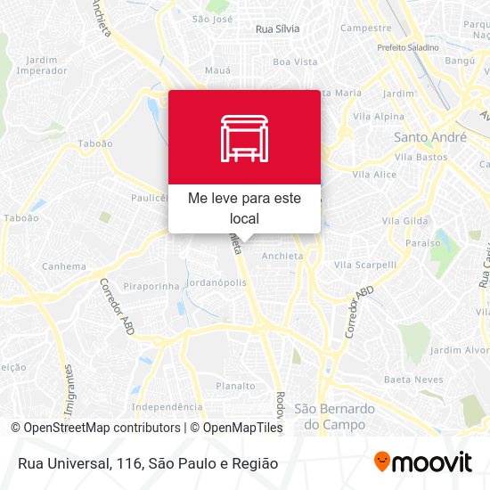 Rua Universal, 116 mapa