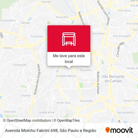 Avenida Moinho Fabrini 698 mapa