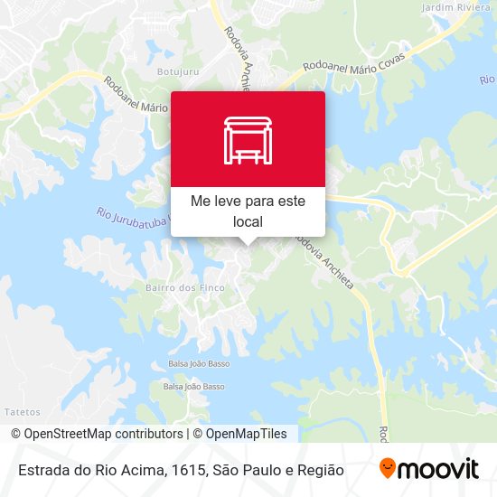 Estrada do Rio Acima, 1615 mapa