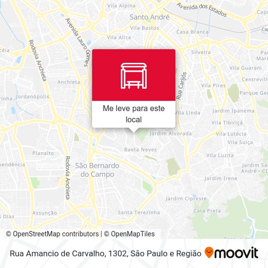 Rua Amancio de Carvalho, 1302 mapa