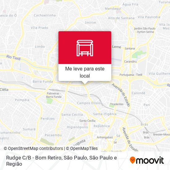 Rudge C / B - Bom Retiro, São Paulo mapa