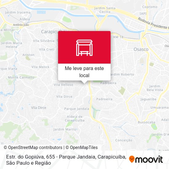 Estr. do Gopiúva, 655 - Parque Jandaia, Carapicuíba mapa