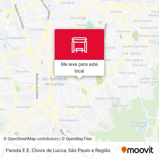 Parada  E.E. Clovis de Lucca mapa