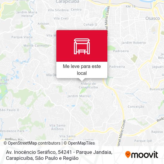 Av. Inocêncio Seráfico, 54241 - Parque Jandaia, Carapicuíba mapa