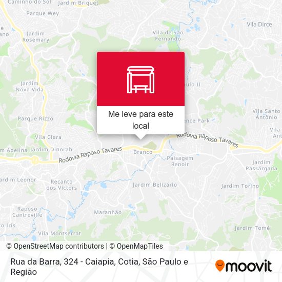 Rua da Barra, 324 - Caiapia, Cotia mapa