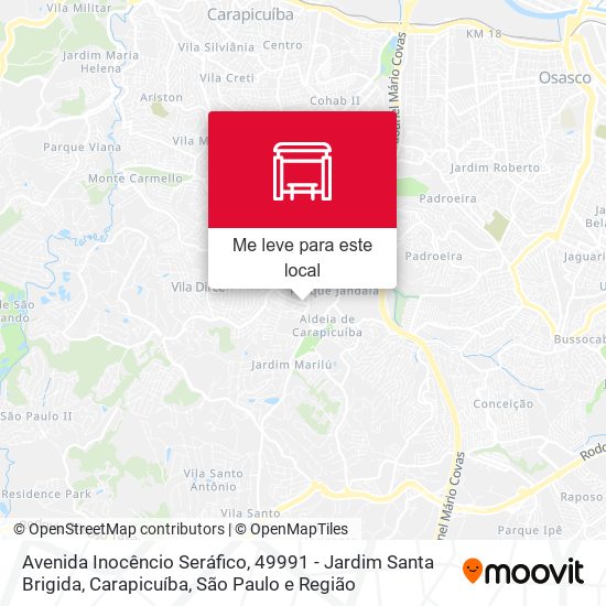 Avenida Inocêncio Seráfico, 49991 - Jardim Santa Brigida, Carapicuíba mapa